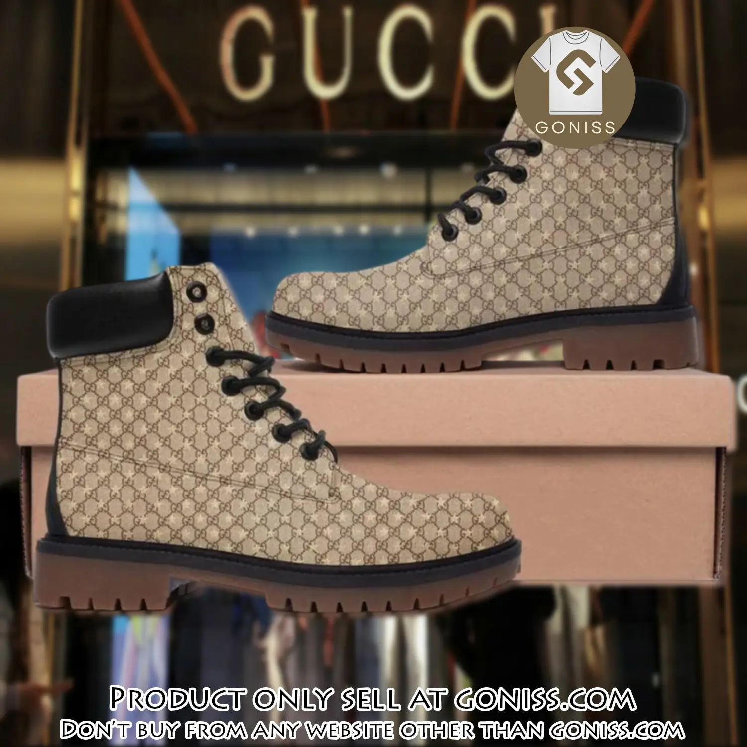Gucci beige luxury brand boots premium gifts for men women gn5540269
